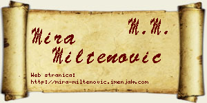 Mira Miltenović vizit kartica